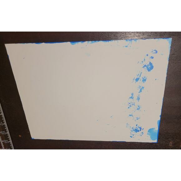 Abstract Wall Art Painting on Photo Paper by Local Artist in Purples and Blues - Picture 4 of 6